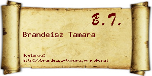 Brandeisz Tamara névjegykártya